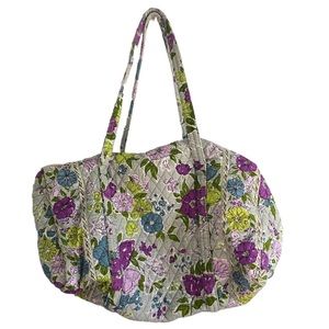 VERA BRADLEY Lime Purple Green Duffel Large Travel Bag